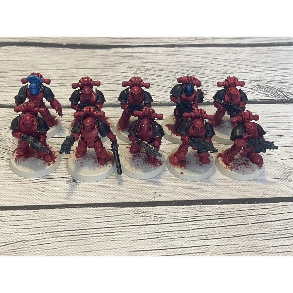 10x Well Painted Chaos Space Marine Legionnaires Warhammer 40k Red